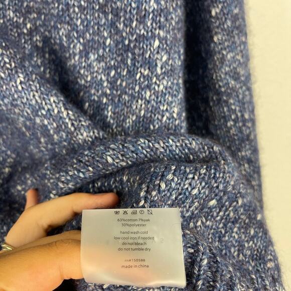 Sundays Alder Sweater Military Blue Cotton Yak Blend Round Hemline Women's Small - Picture 9 of 12